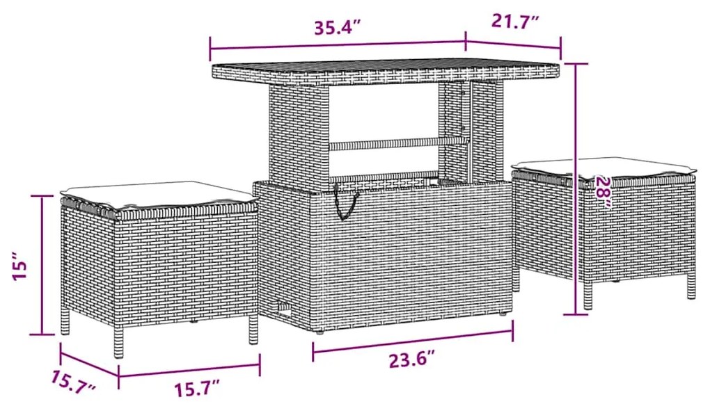 Conjunto de Sofá de Jardim com 9 Peças e Almofadas, Rattan Poliéster P