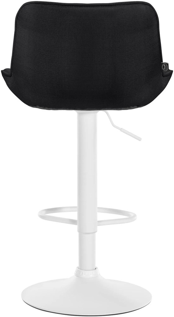 Banco alto em tecido com estrutura branca 85-106 x 49 x 51 cm preto