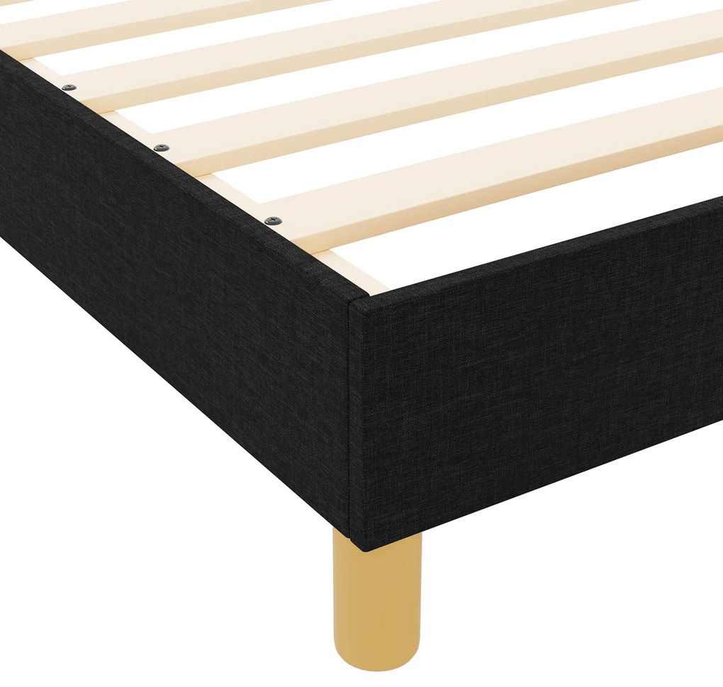 Cama vidaXL Preta 140x200 cm em Tecido