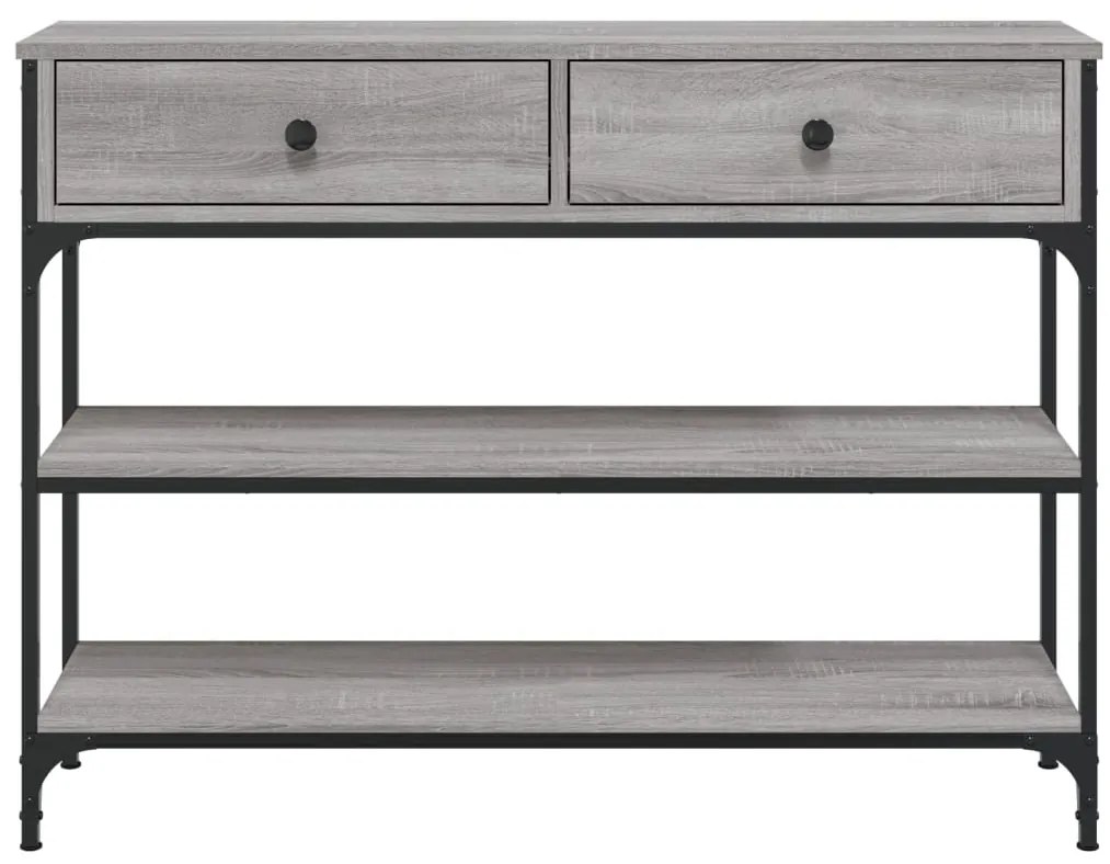 Mesa consola 100x25x75 cm derivados de madeira cinzento sonoma