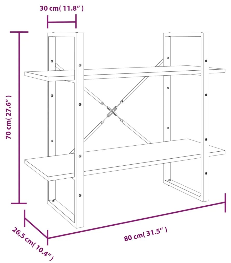 Estante 5 prat. 80x30x175 cm derivados madeira cinzento sonoma