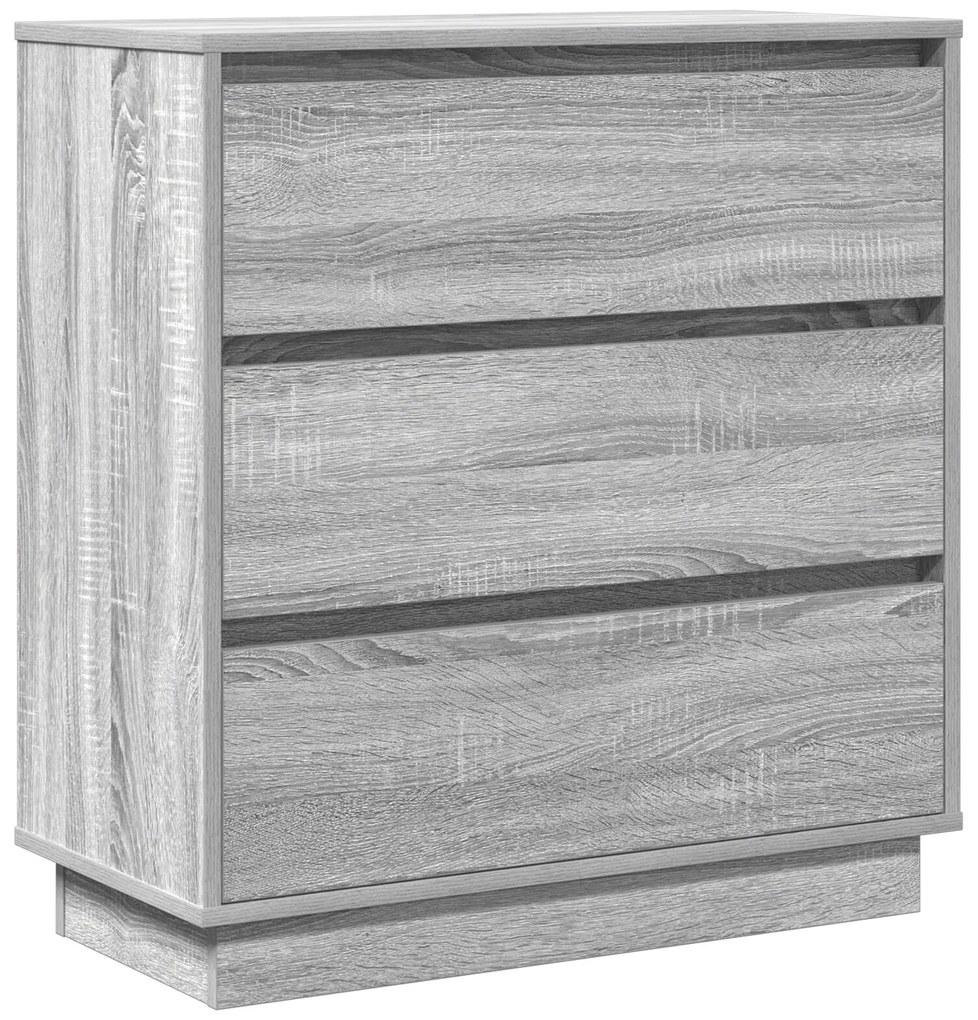 Criado-mudo vidaXL com LED Cinza Sonoma 71x34,5x75 cm Madeira de Engen