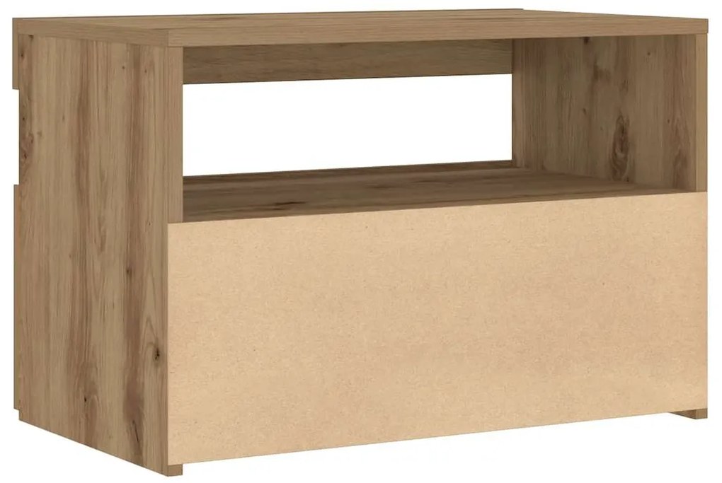 Mesa cabeceira c/ LED derivados de madeira carvalho artisiano