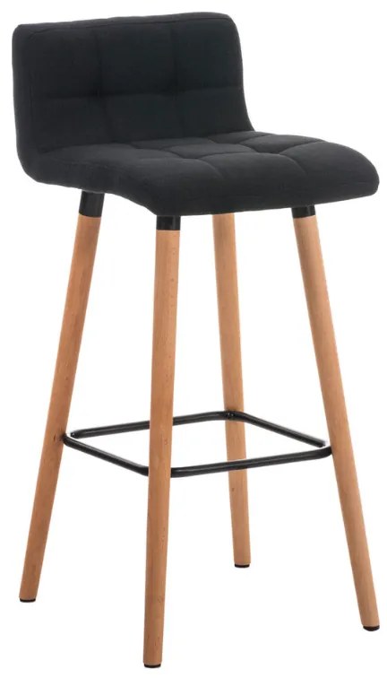 Banco de bar Lincoln em tecido 42 x 94 x 49 cm Preto