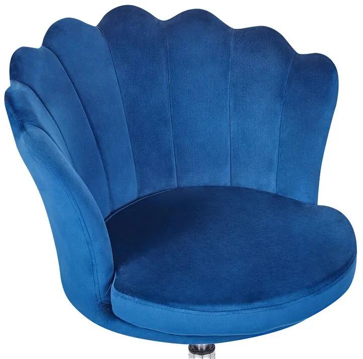 Cadeira de escritório em veludo azul MONTICELLO Beliani