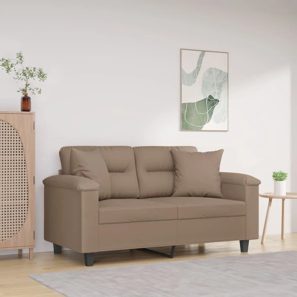 vidaXL Almofadas decoração 2 pcs 40x40 cm microfibra cinza-acastanhado