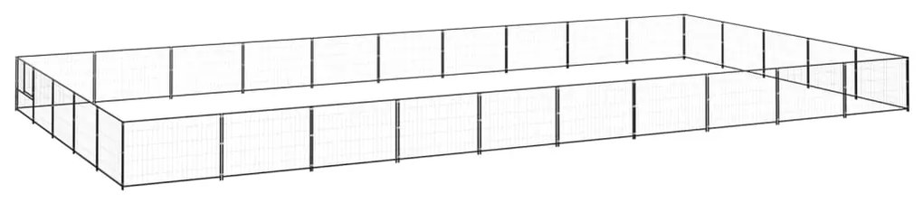 vidaXL Canil para cães 50 m² aço preto