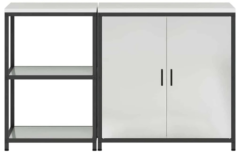 Conjunto de Armazenamento de Cozinha com prateleira 2 pcs Prata