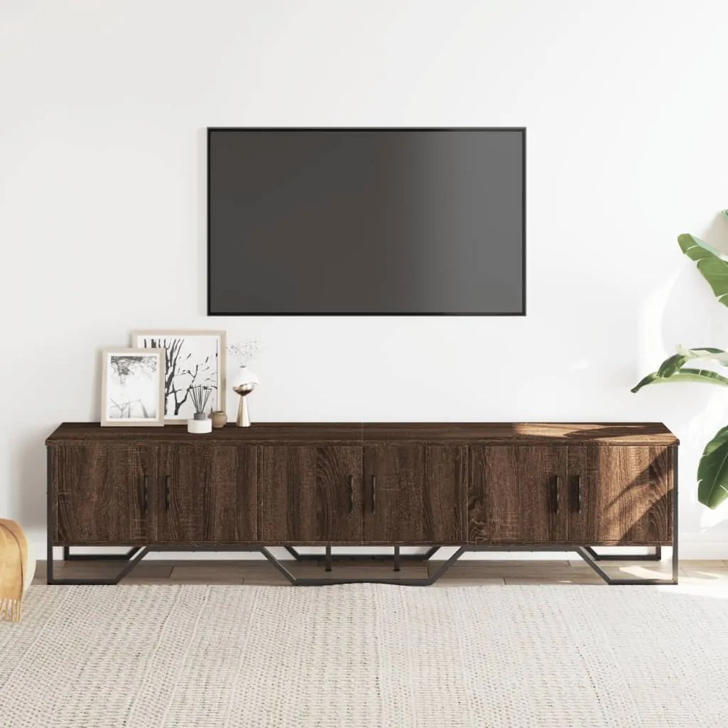 Móvel de TV 180x34x41 cm derivados de madeira carvalho castanho