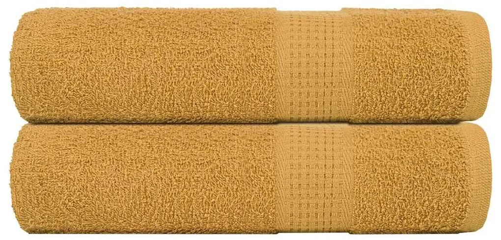 vidaXL Toalhas de banho 2 pcs FROGN 100x150 cm 100% algodão ouro