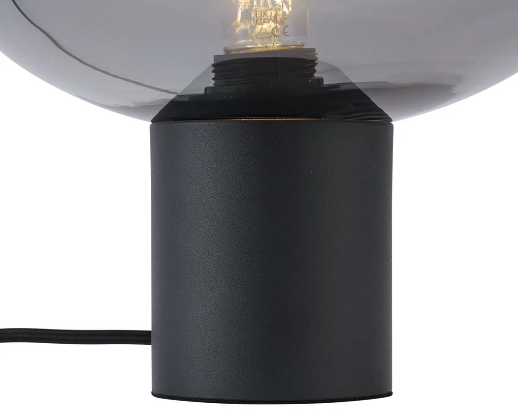 Candeeiro de Mesa Design Preto com Vidro Fumado - Umbrella Design
