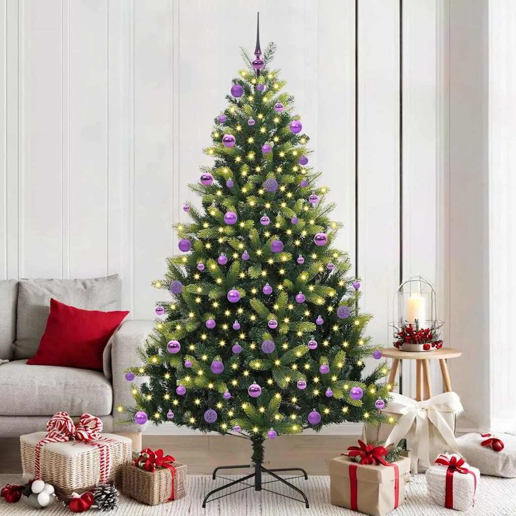 vidaXL Árvore de Natal Artificial Articulada 300 LEDs Verde 210 cm