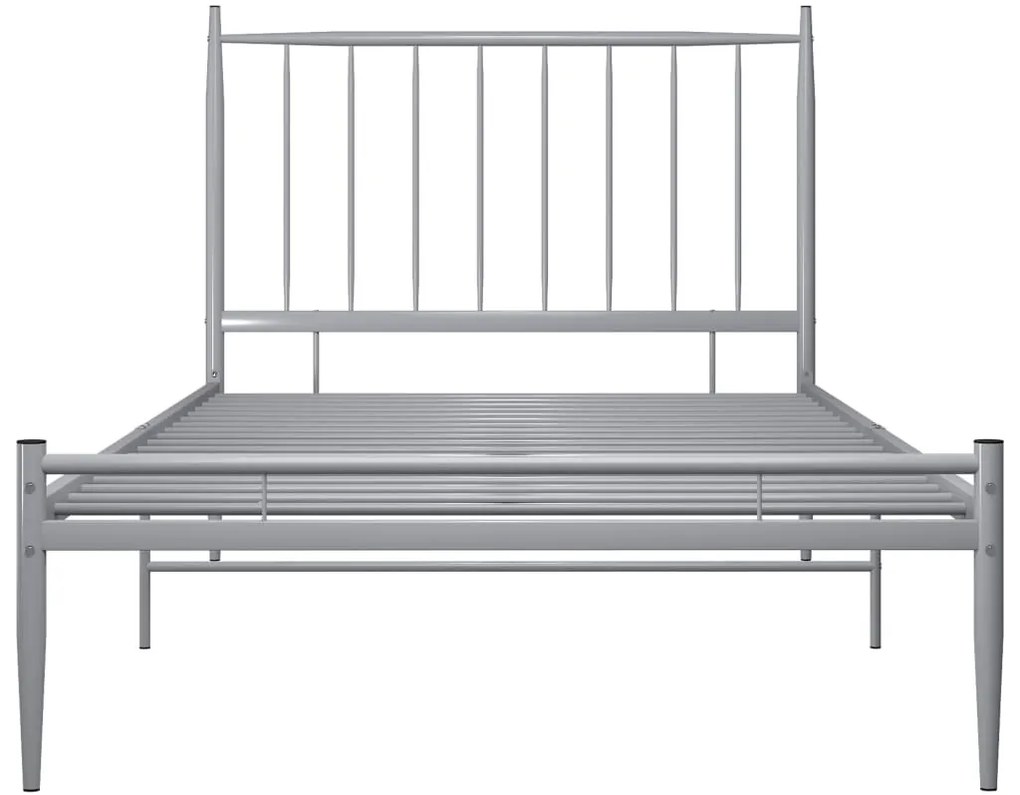 Estrutura de cama 100x200 cm metal cinzento