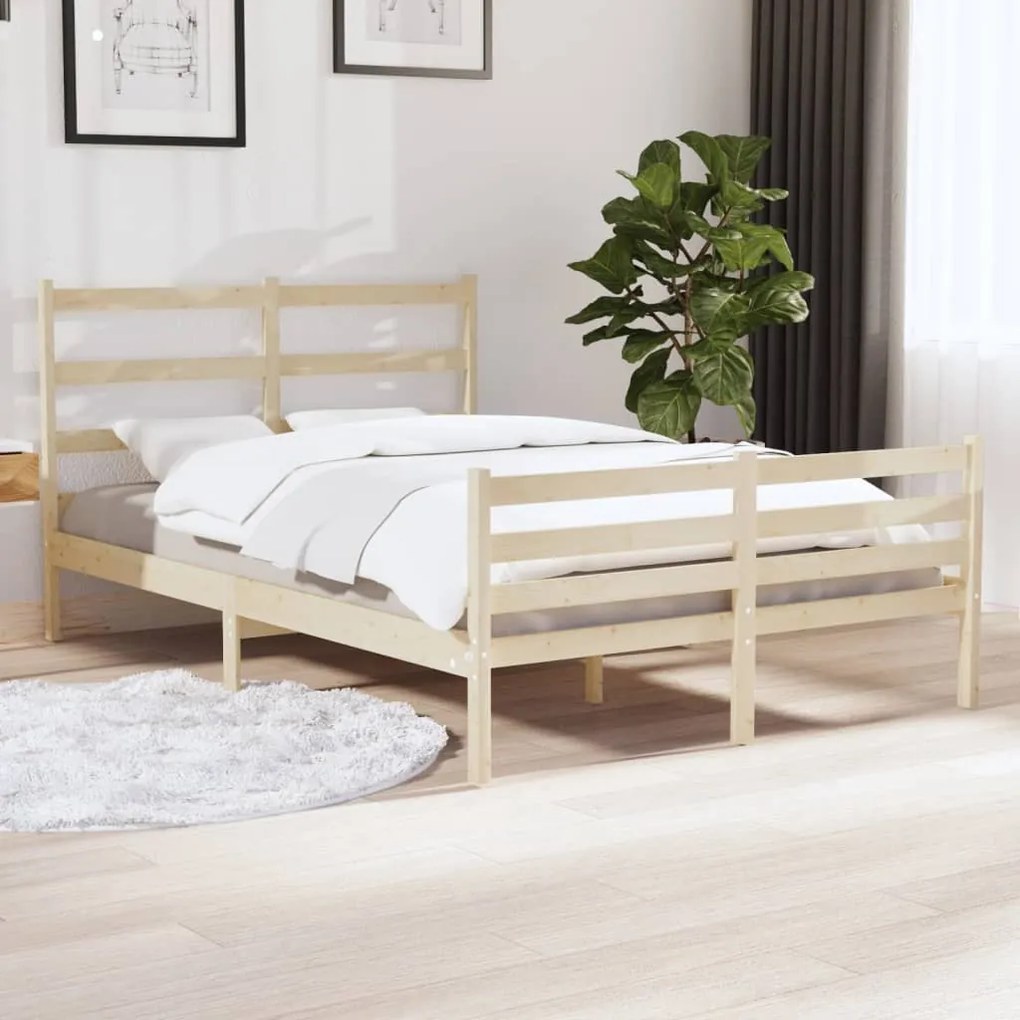 vidaXL Estrutura de cama 140x190 cm pinho maciço