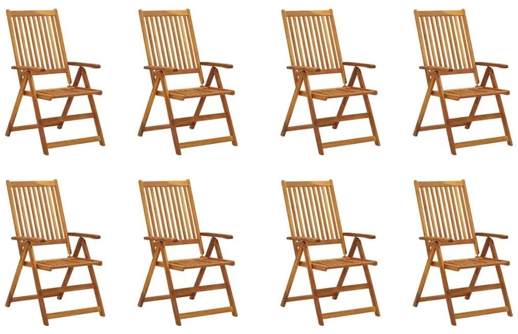 Cadeiras de jardim dobráveis 8 pcs madeira de acácia maciça