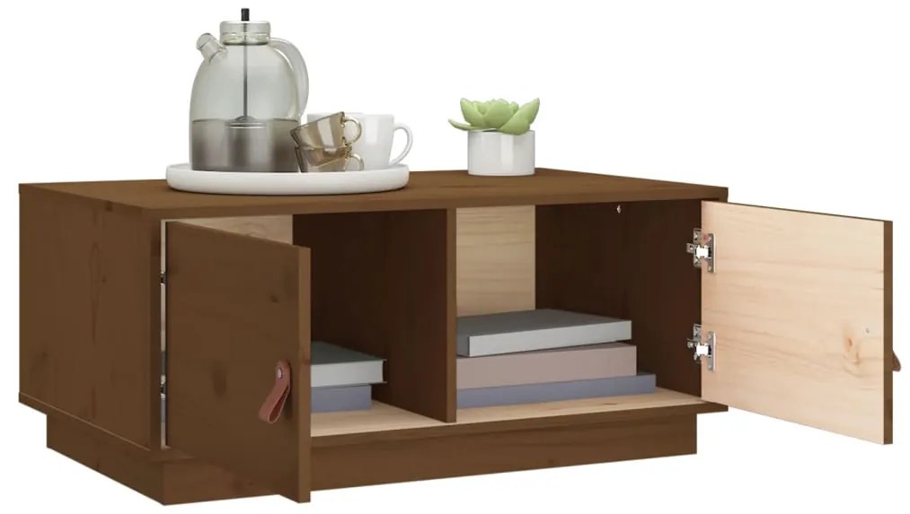 Mesa de centro 80x50x35 cm pinho maciço castanho mel