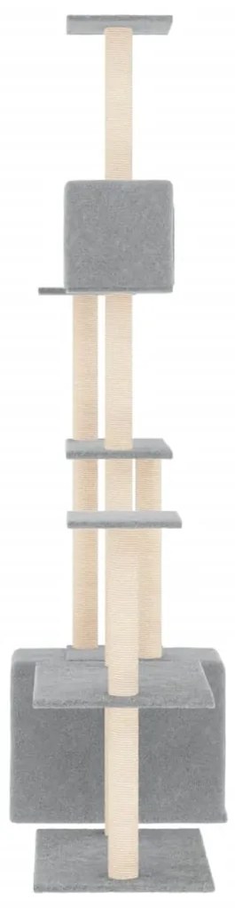 Árvore p/ gatos c/ postes arranhadores sisal 180 cm cinza-claro