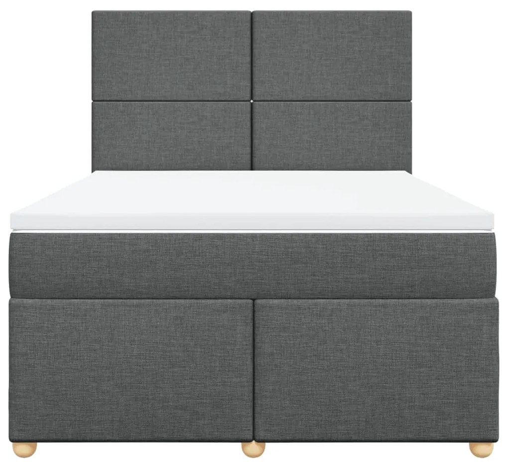 Cama com molas/colchão 140x200 cm tecido cinzento-escuro