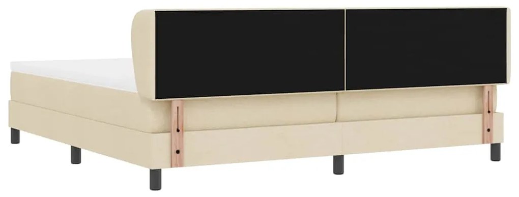 Cama Box Spring com Colchão Creme 200x200 cm Tecido