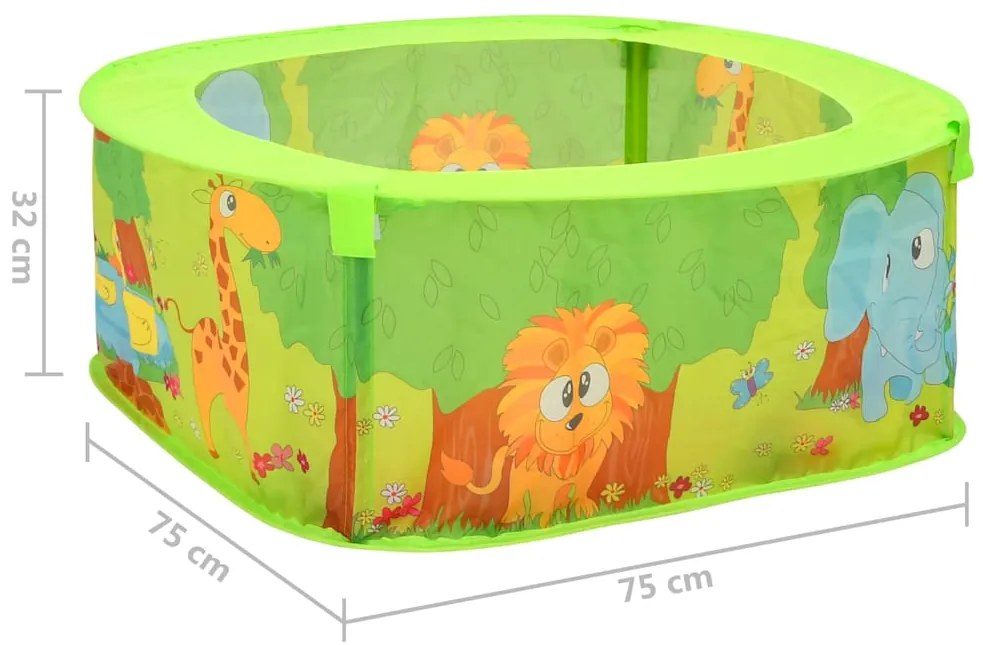 Piscina de bolas com 50 bolas para crianças 75x75x32 cm
