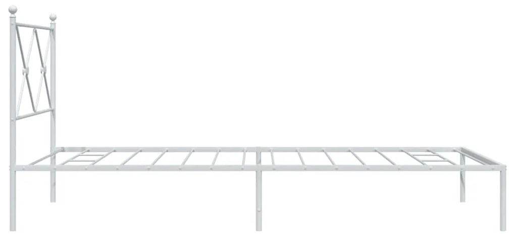 Estrutura de cama com cabeceira 100x200 cm metal branco