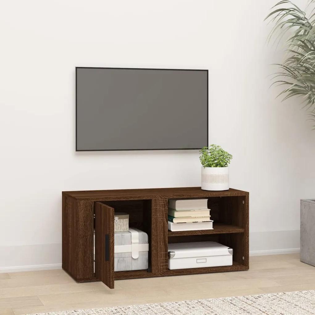 Móvel de TV 80x31,5x36cm derivados de madeira carvalho castanho