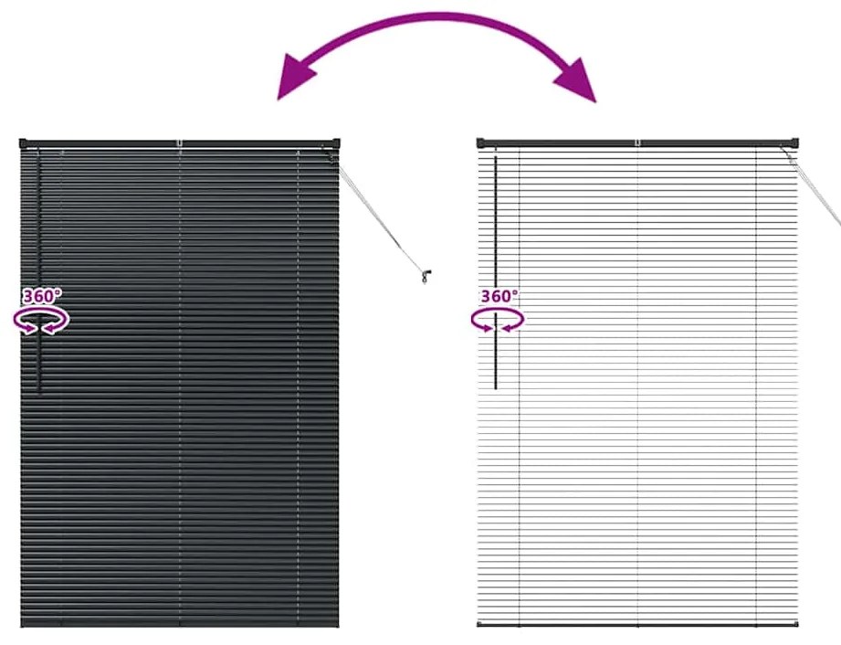Persiana de Janela com cortinas Outros Manual Preto 120 x 175 cm Alumí