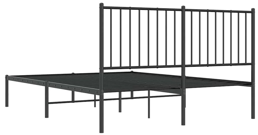 Estrutura de cama com cabeceira 135x190 cm metal preto