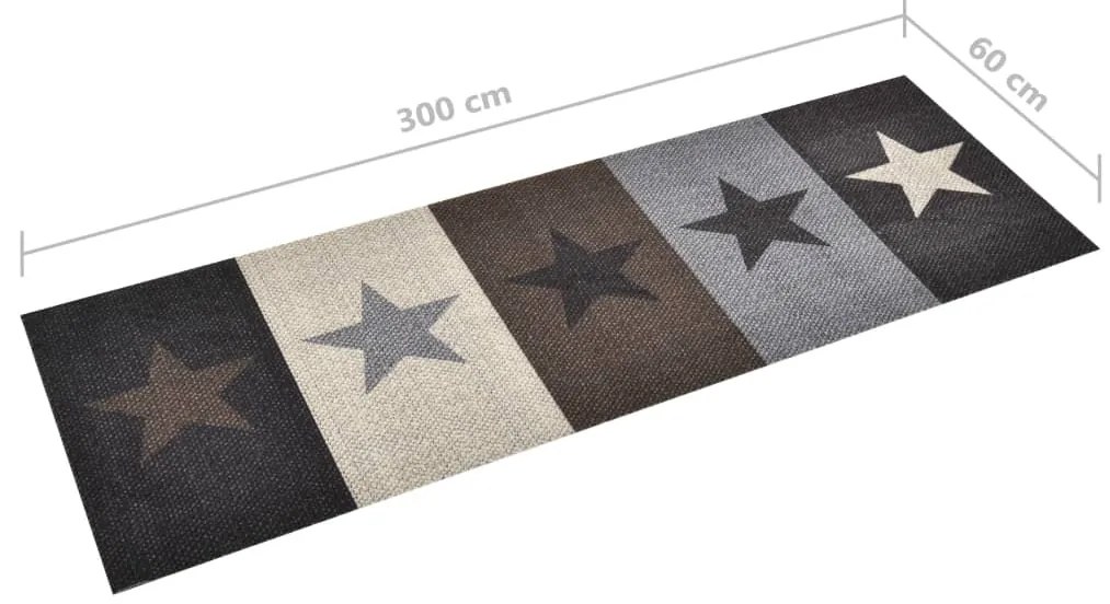 Tapete de cozinha lavável com design estrelas 60x300 cm
