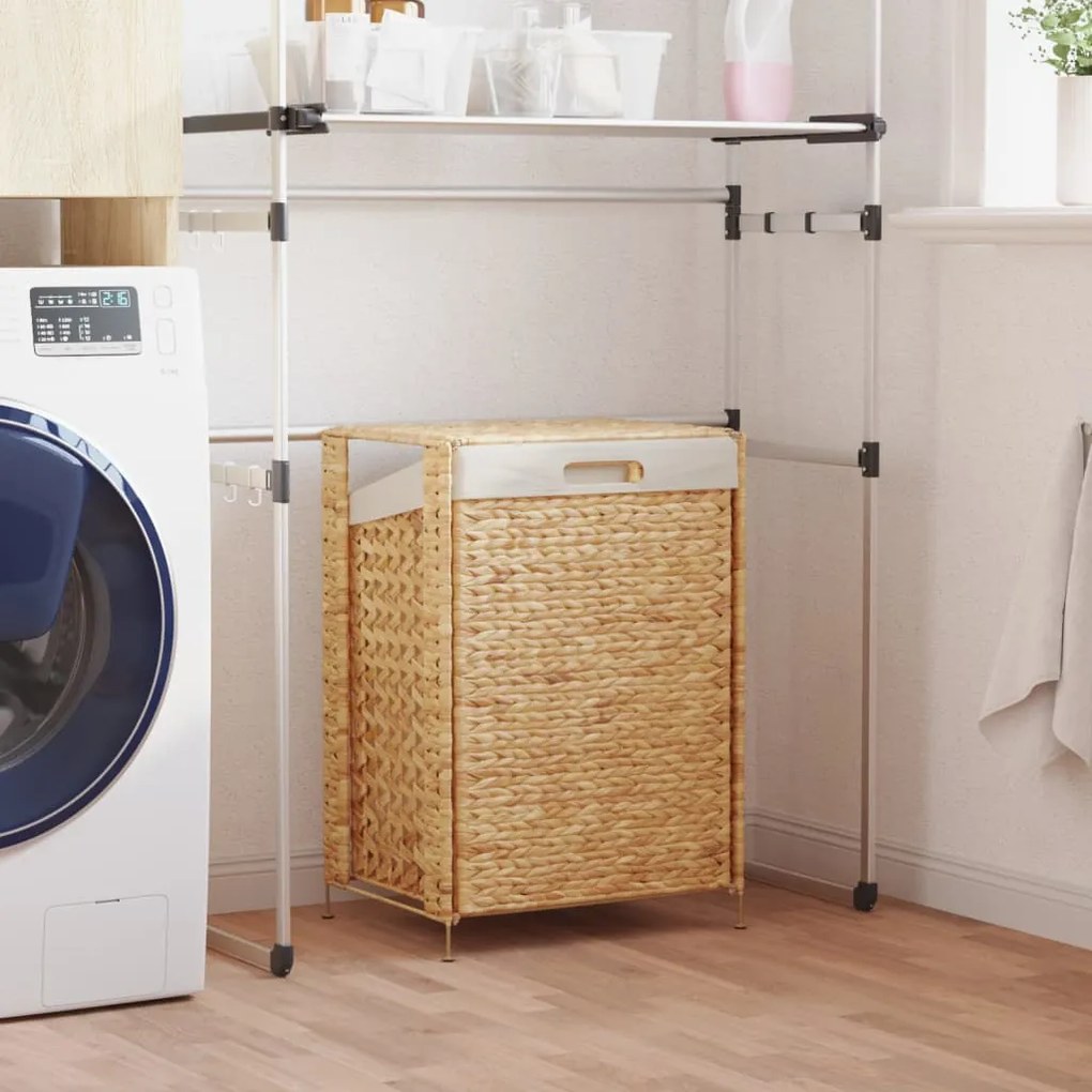 355186 vidaXL Cesto para roupa suja 44x34x64 cm jacinto de água