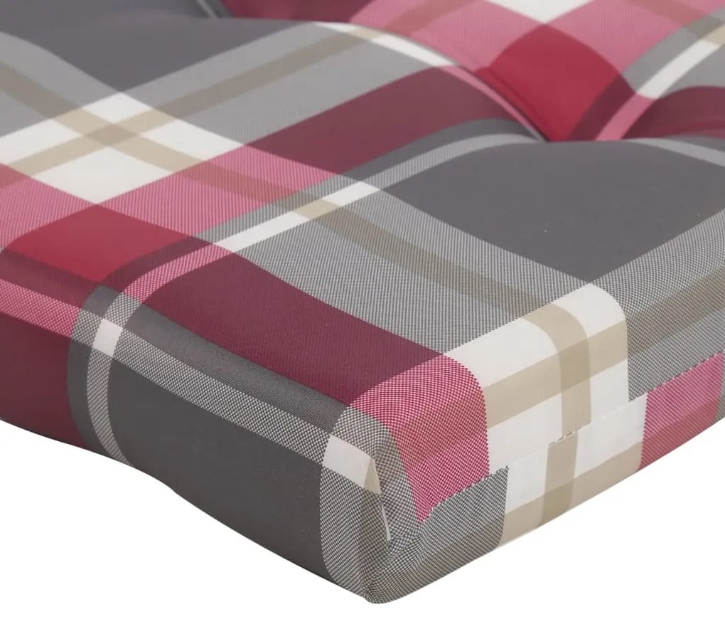 Almofadões cadeira terraço 2 pcs tecido oxford xadrez vermelho