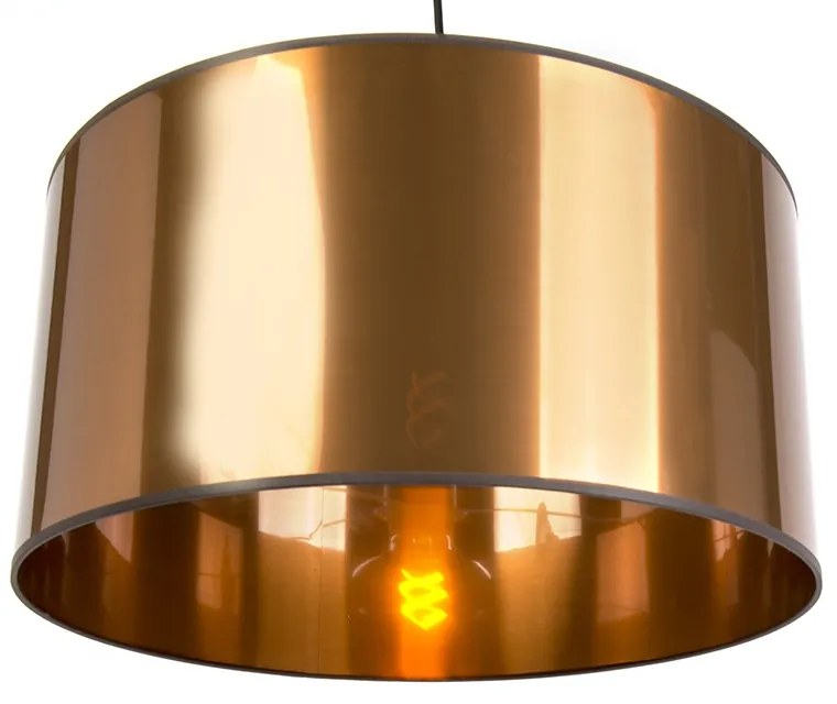 Candeeiro de suspensão Art Déco branco com cúpula em cobre 50 cm - Combi 1 Moderno