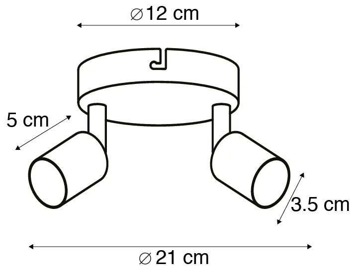 Foco moderno branco inclinável redondo 2 luzes - Jeany