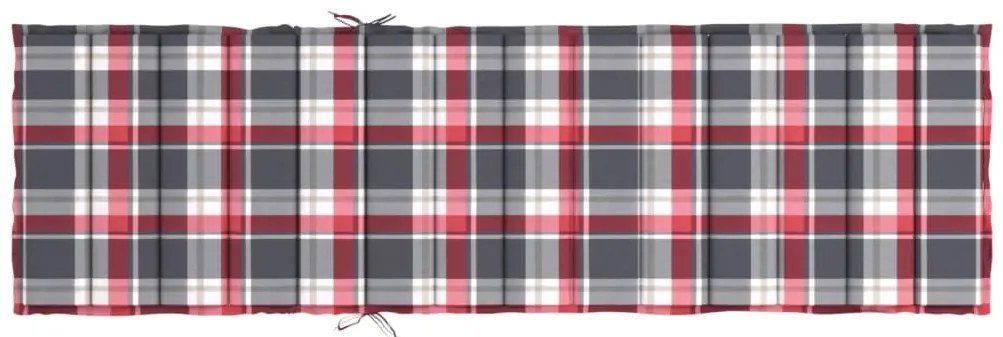 Almofadão p/ espreguiçadeira tecido oxford xadrez vermelho