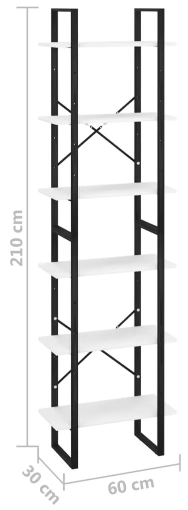 Estante 60x30x210 cm derivados de madeira branco