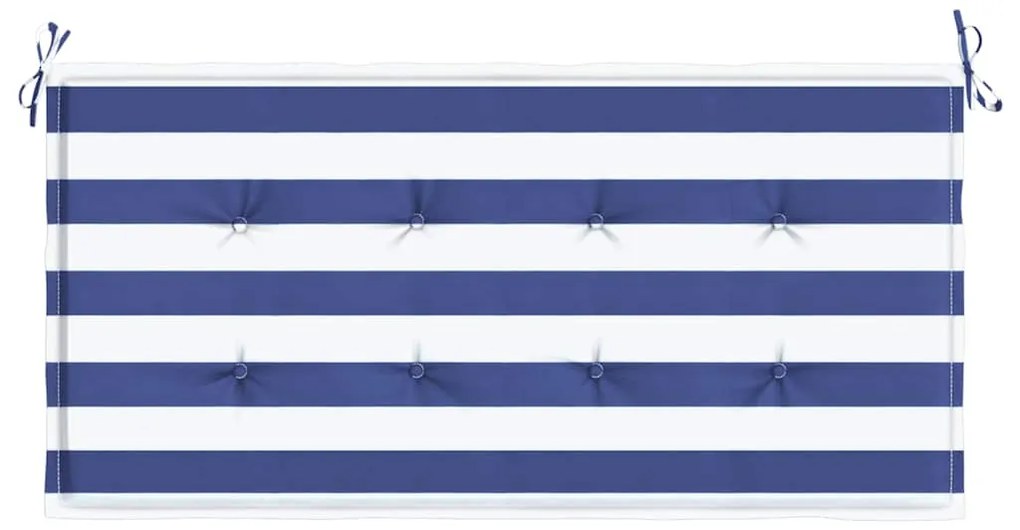Almofadão p/ banco jardim 100x50x4 cm tecido oxford azul/branco