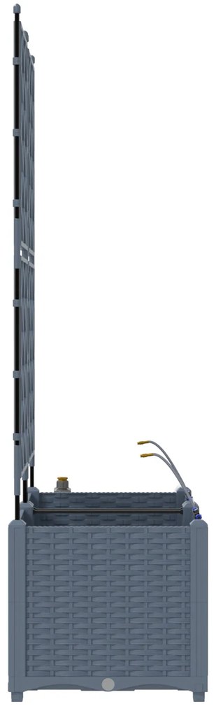 Vasos de Jardim com Sistema de Irrigação 2 pcs Cinzento-claro