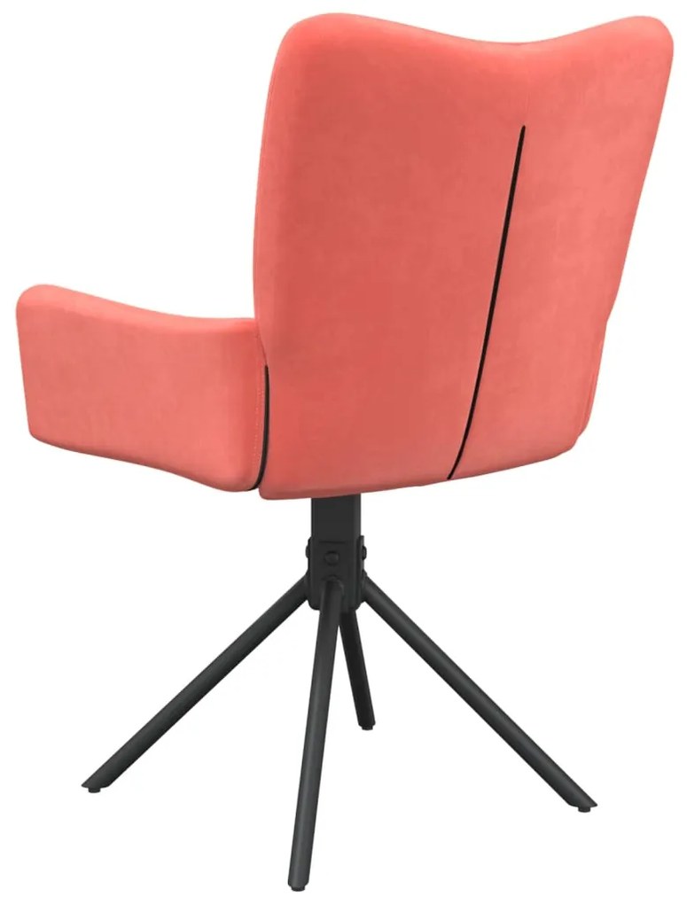 Cadeiras de jantar giratórias 2 pcs veludo rosa