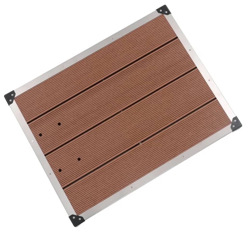 Base chuveiro p/ exterior 80x62 cm WPC aço inoxidável castanho