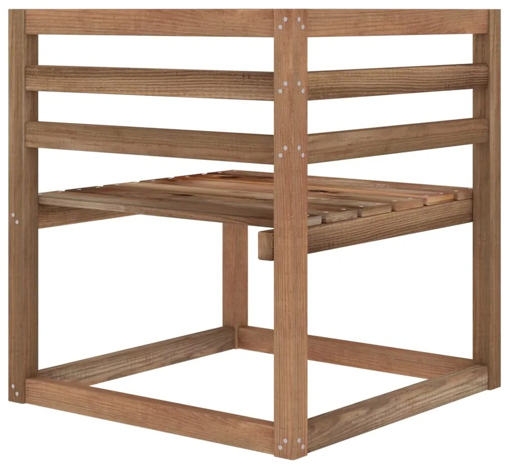 Sofá de paletes p/ jardim 2 lug. com almofadões pretos pinho