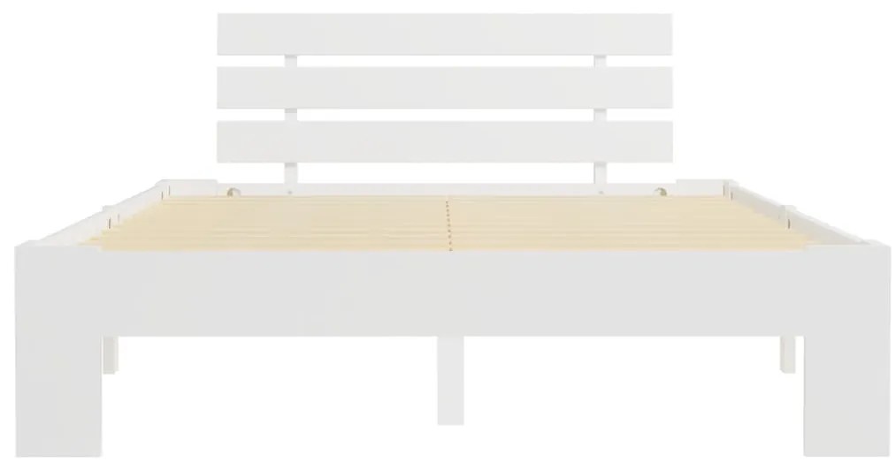 Estrutura de cama com cabeceira 140x200 cm pinho maciço branco