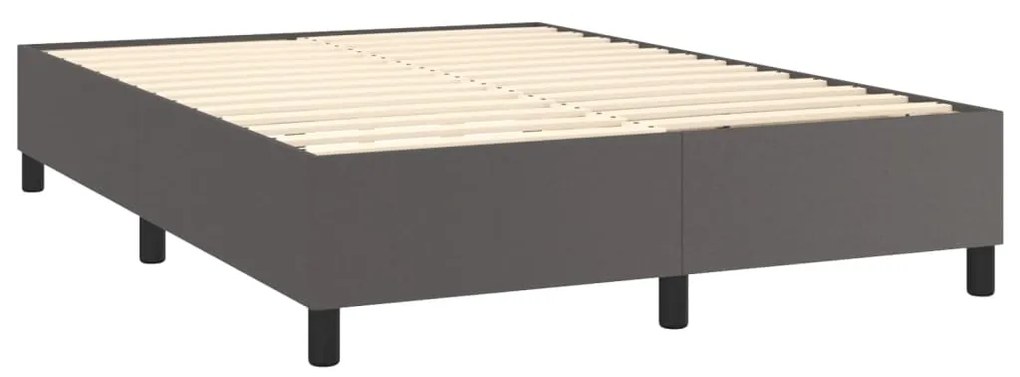 Estrutura de cama 140x200 cm couro artificial cinzento