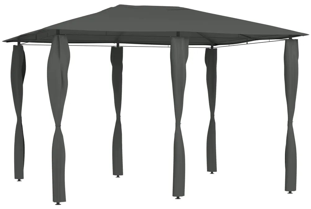 vidaXL Gazebo 3x4x2,6 m com capas para postes 160 g/m² antracite