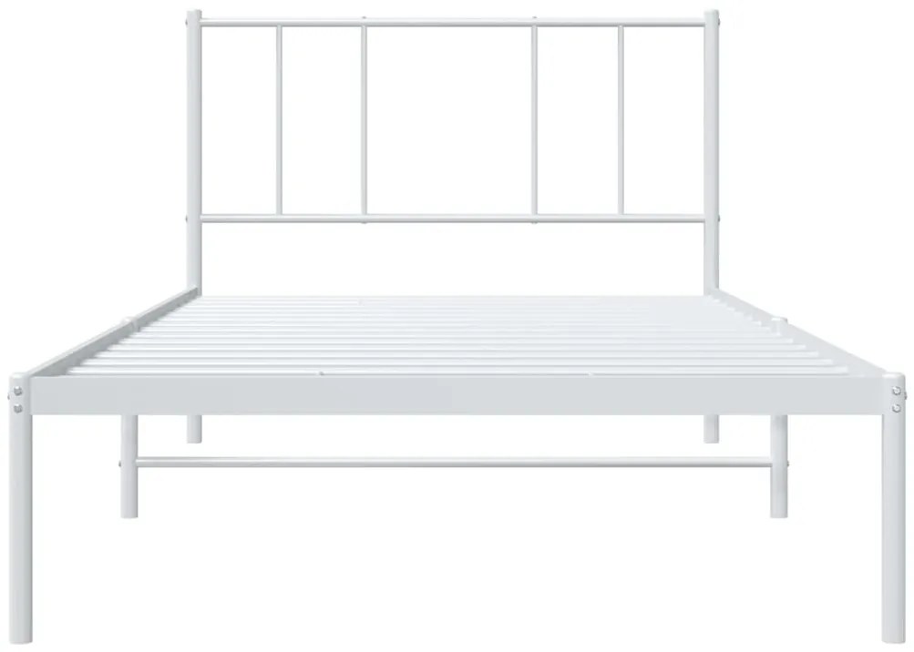 Estrutura de cama em metal com cabeceira 107x203 cm branco