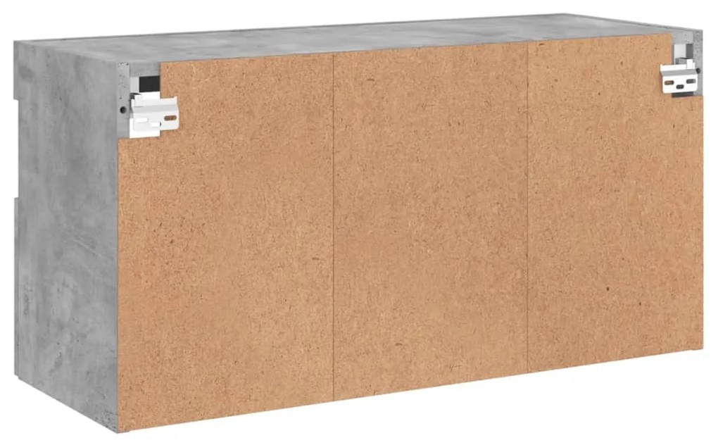 Móvel de parede p/ TV c/ luzes LED 80x30x40 cm cinza cimento