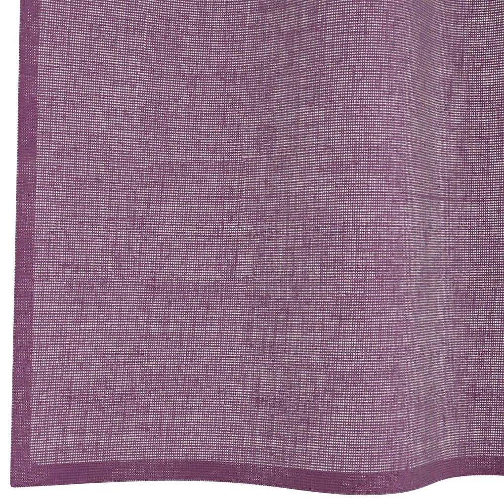 Cortinas de voile com laços 2 pcs roxo 140x260 cm