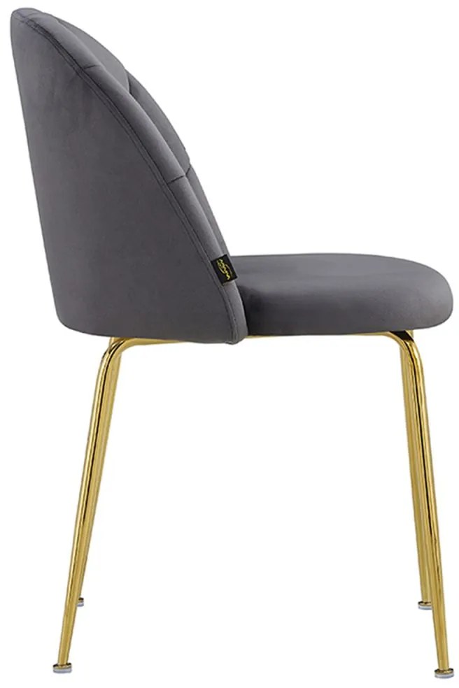 Cadeira Laget Gold Veludo - Cinza