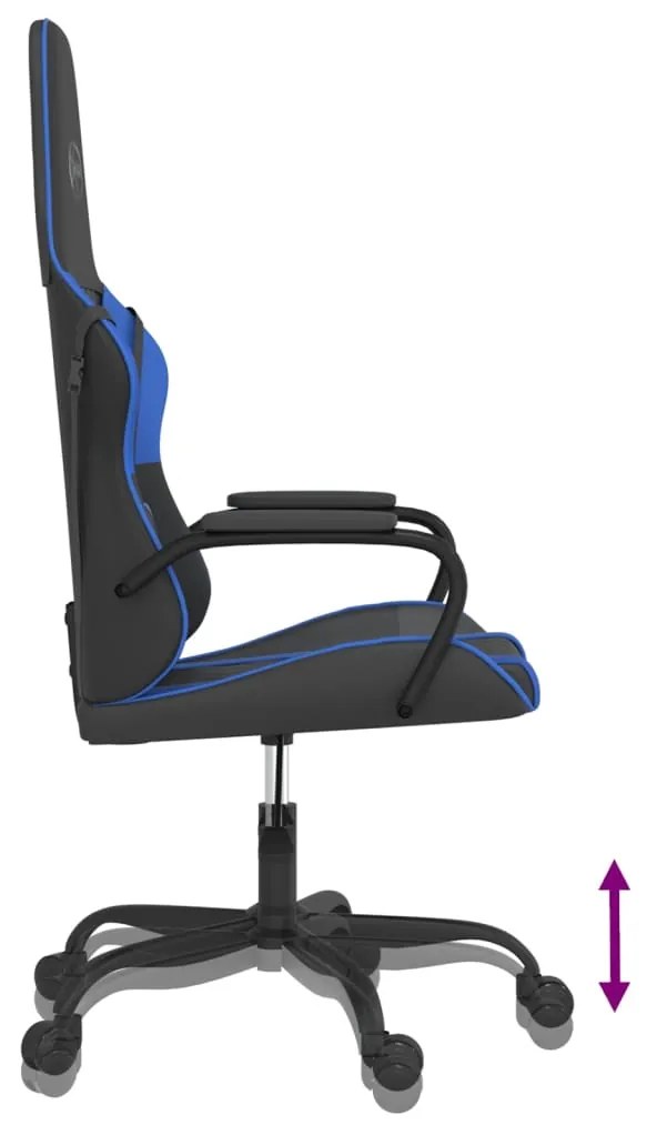 Cadeira de gaming couro artificial preto e azul