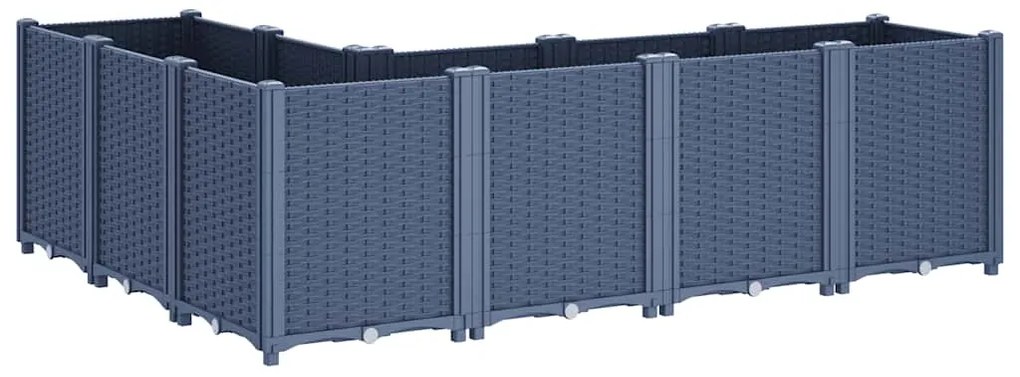 Vaso/floreira 160x120x53 cm PP cinzento azul