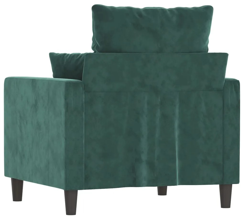 Poltrona 60 cm veludo verde-escuro